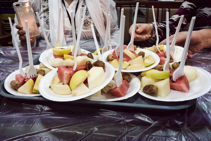 plates of fresh fruit