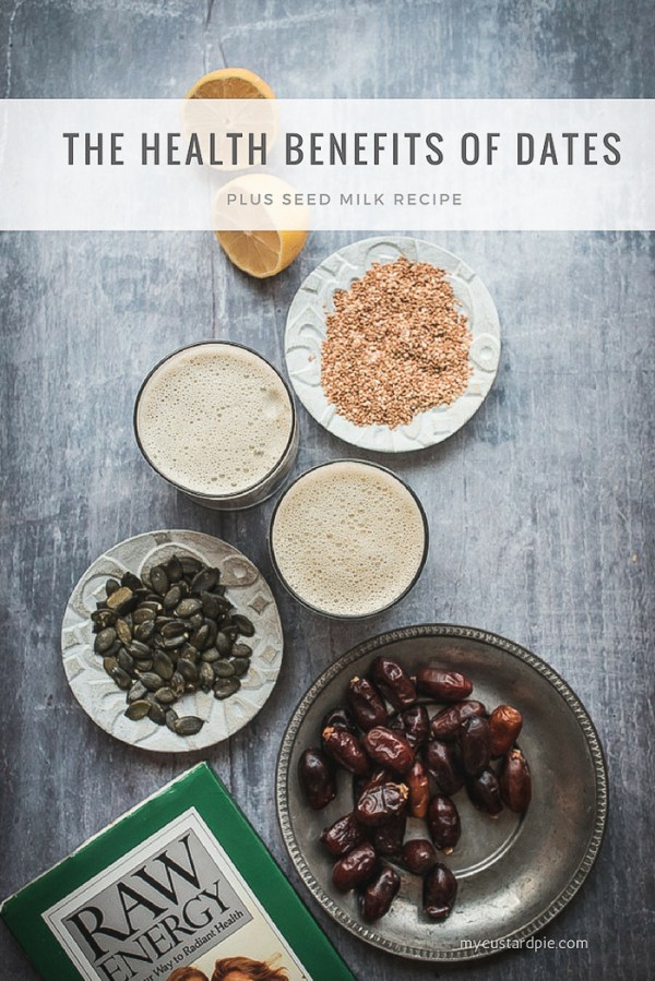 Plate of dates, seeds and seed milk
