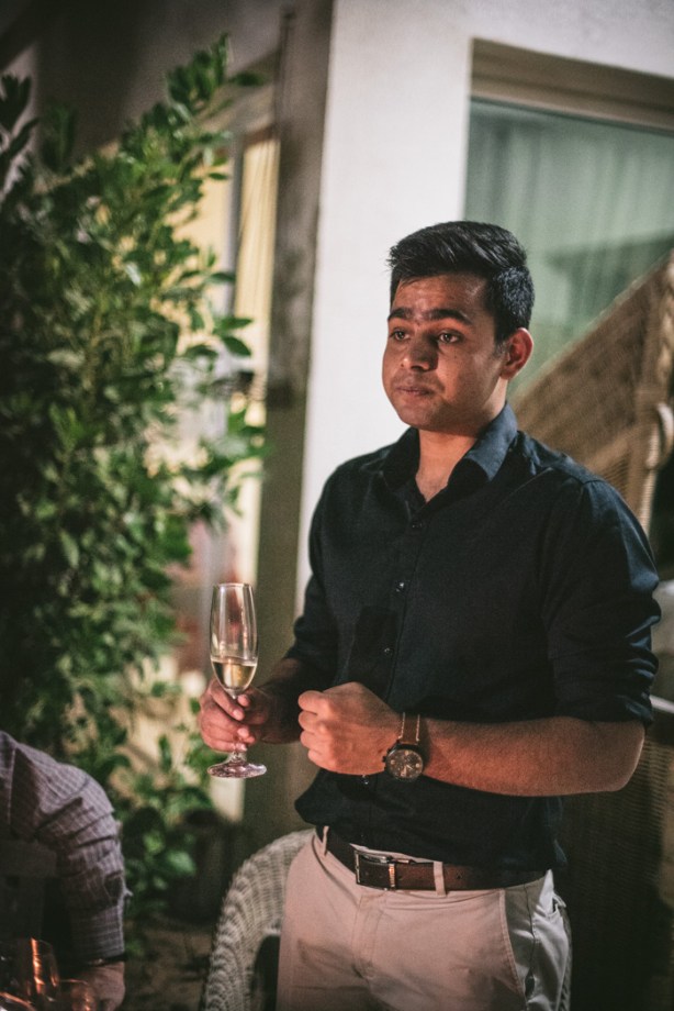 Sommelier holding a glass