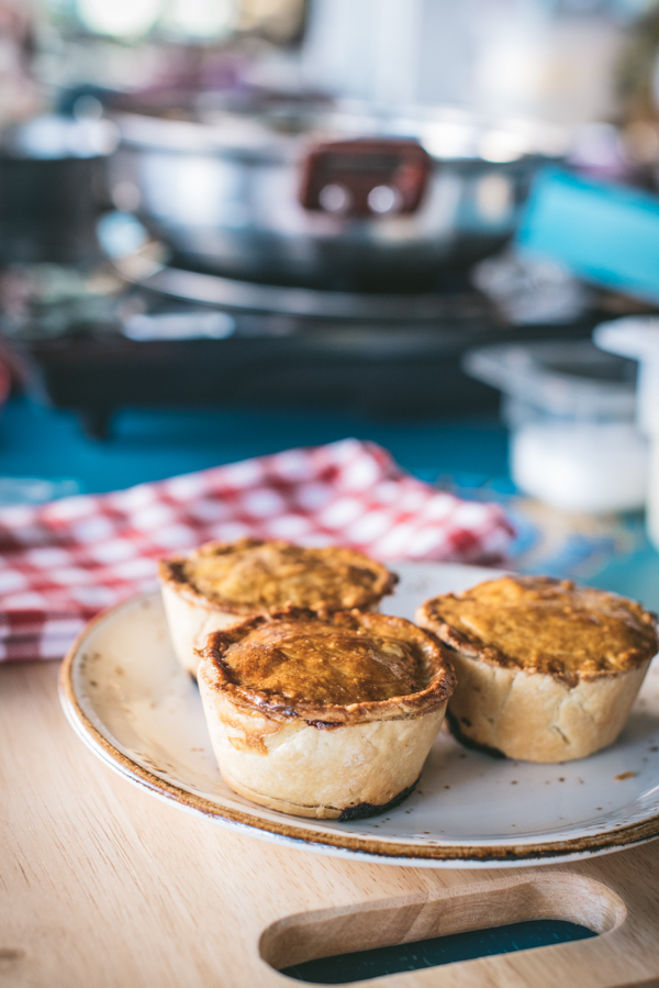 Beetroot and goats cheese pies