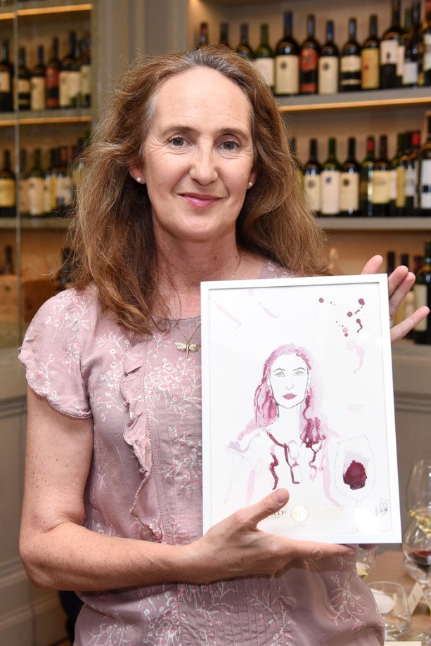 Woman holding a portrait