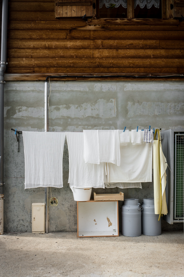 cheese cloths hanging on washing line