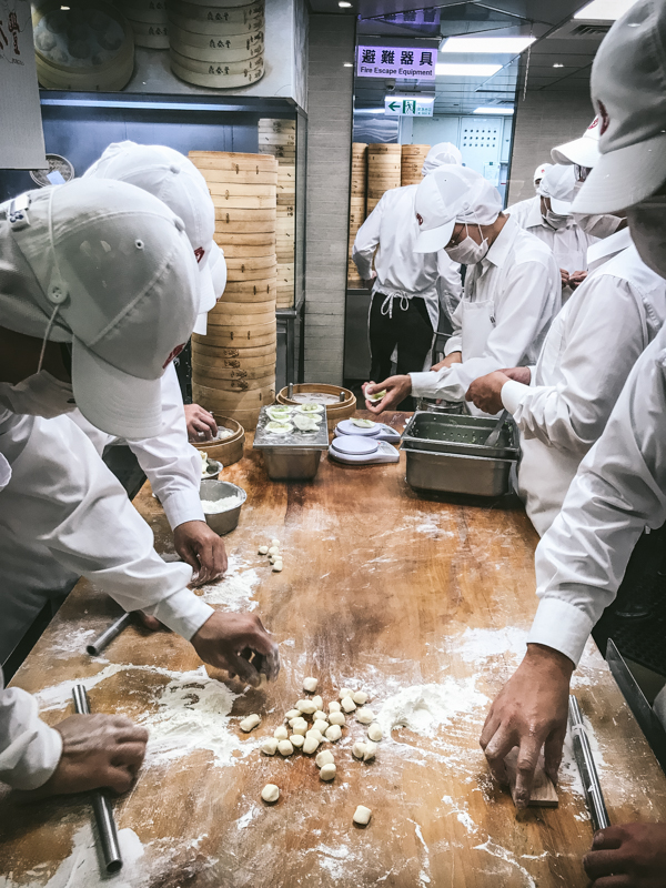 men making dumplings