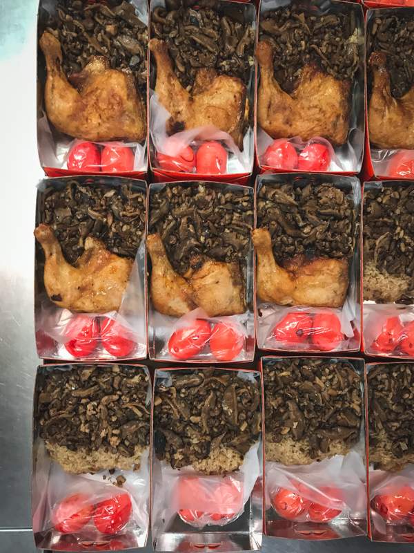 chicken, rice and eggs