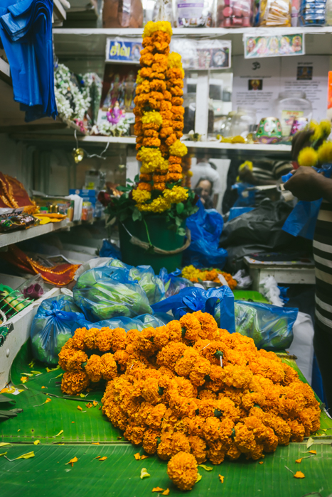 flower shop with garlands