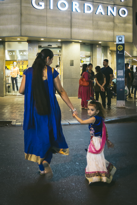 Woman and child weating saris