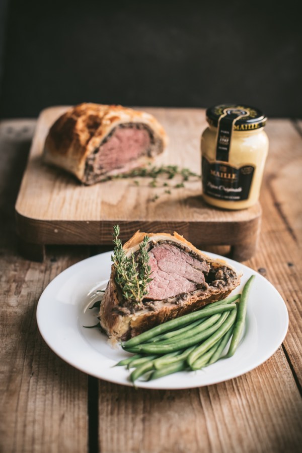 Beef Wellington on a plate