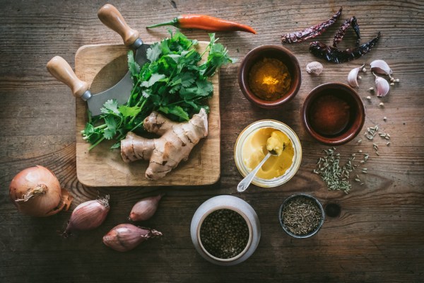 coriander spices and ghee