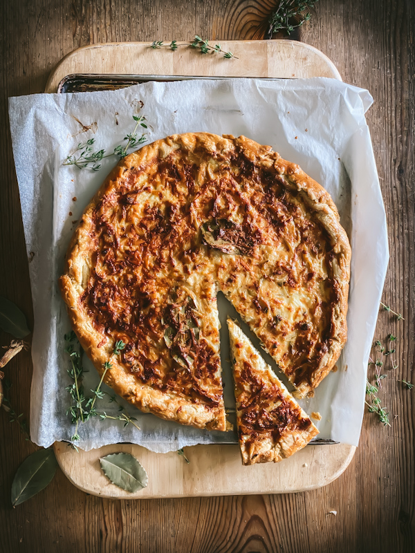 Leek and thyme tart